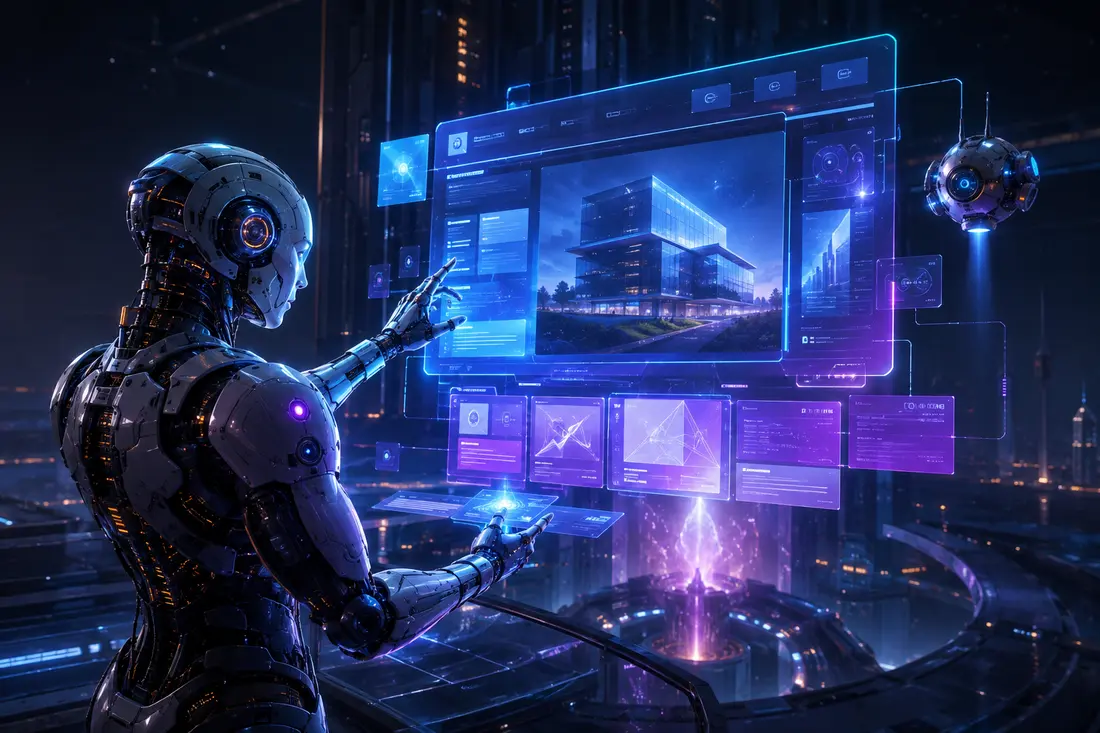 Representação futurista de Sites institucionais